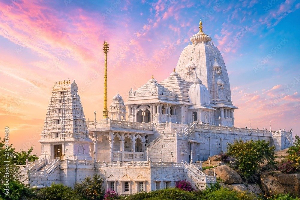Birla Mandir white marble temple on Naubat Pahad overlooking Hyderabad