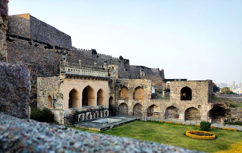 Stone ramparts of Golconda Fort on the Nizami Heritage Trail
